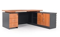Wooden L Shape Office Executive Table, Brown,